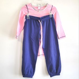 Candie's Pink and Navy Blue Pajama Set Juniors Size Small